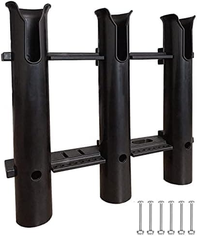 ISURE Marine Fishing Rod Holder: Wall Mount, 2/3/4 Pole, White/Black