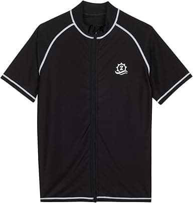 SwimZip Men's Zip Rash Guard