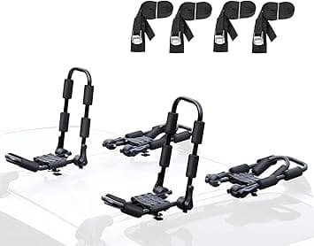 Kayak Rack Set for Car Roof: Leader Accessories Folding J Bar