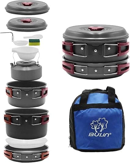 Bulin Camping Cookware Mess Kit - Nonstick