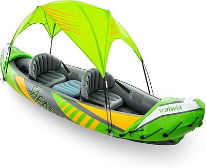 Valwix 2 Person Inflatable Kayak w/ Sun Canopy