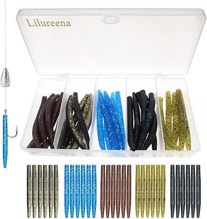 Lilureena Senko Worms Fishing Soft Lures Kit