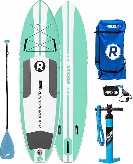 iROCKER Inflatable All-Around Stand Up Paddle Board 