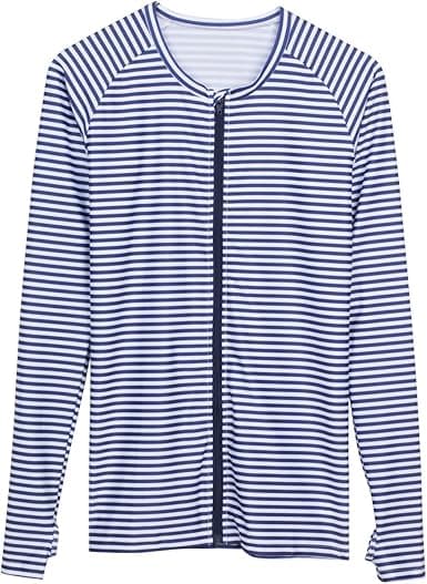 SwimZip Women's Rash Guard - SPF 50+, Zippered