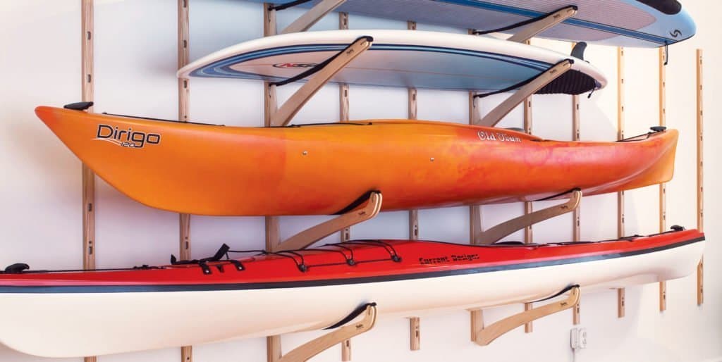 2. Homemade Wooden Kayak Rack