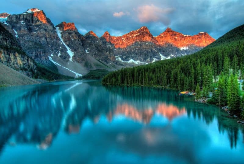 Blue lake in canada