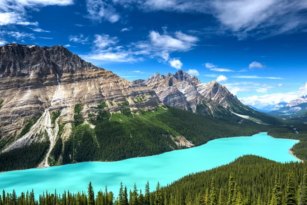 Blue lake in canada