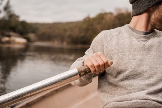 Rowing with an oar
