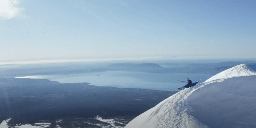 Snow kayaking