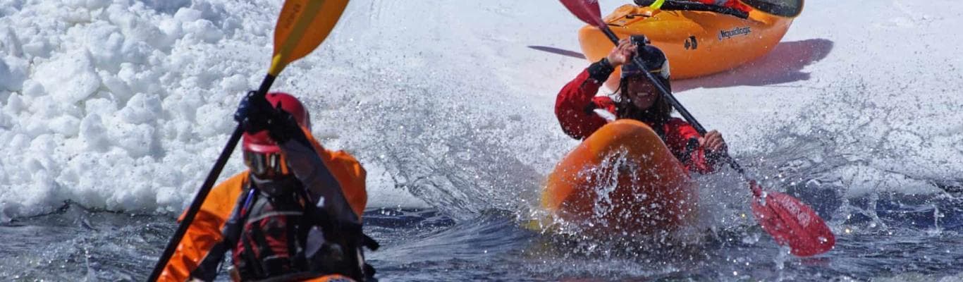 Snow kayaking