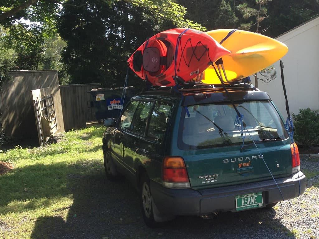 Two Kayaks to a Roof Rack